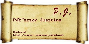 Pásztor Jusztina névjegykártya